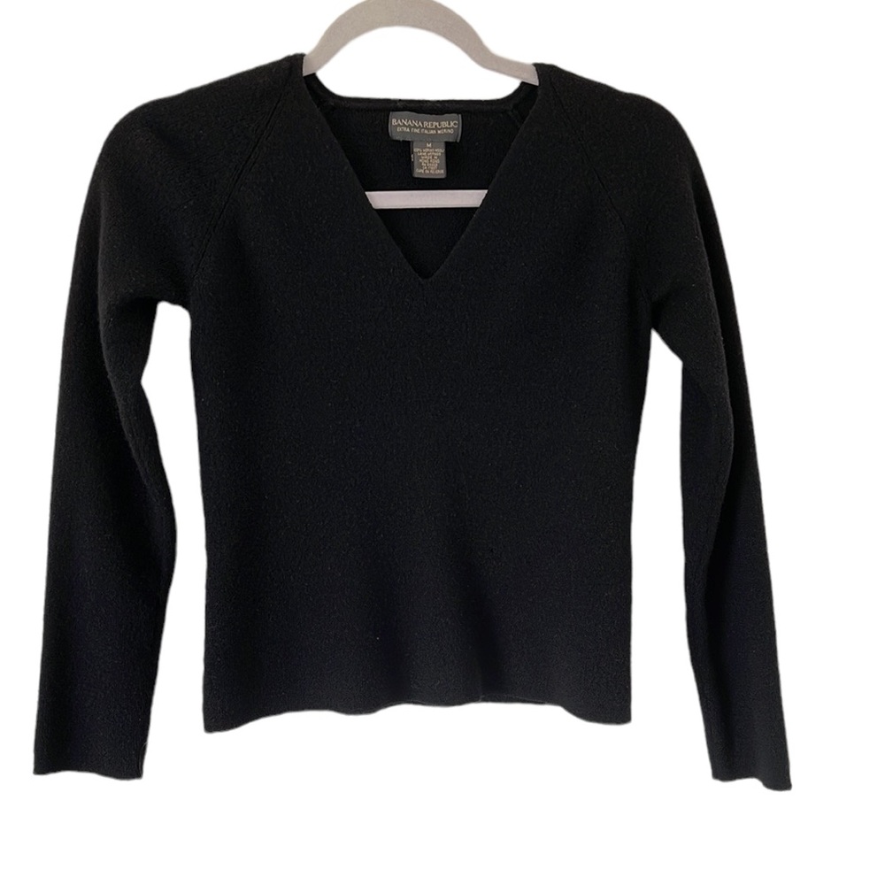 Banana Republic-woman Sweater Extra Fine Italia Merino , Size M , Color Black